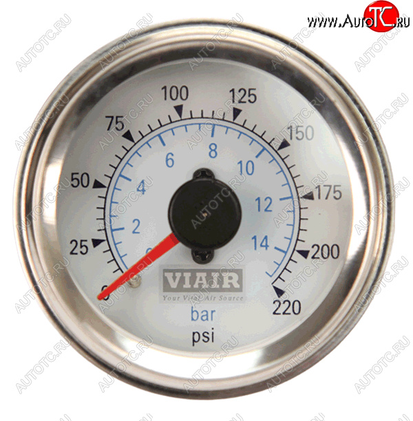 5 799 р. Манометр VIAIR 2 220 PSI, 2 контура, с подсветкой, белый Viair 90081  с доставкой в г. Керчь