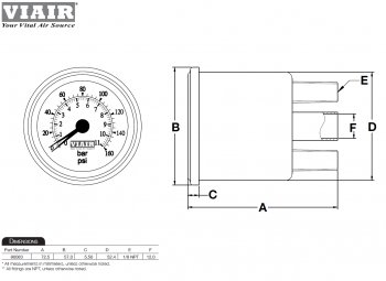 5 799 р. Манометр VIAIR 2 160 PSI, 2 контура, с подсветкой, черный Viair 90082  с доставкой в г. Керчь. Увеличить фотографию 5