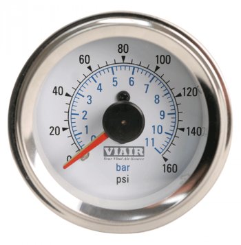 5 799 р. Манометр VIAIR 2 160 PSI, 2 контура, с подсветкой, белый Viair 90083  с доставкой в г. Керчь. Увеличить фотографию 1