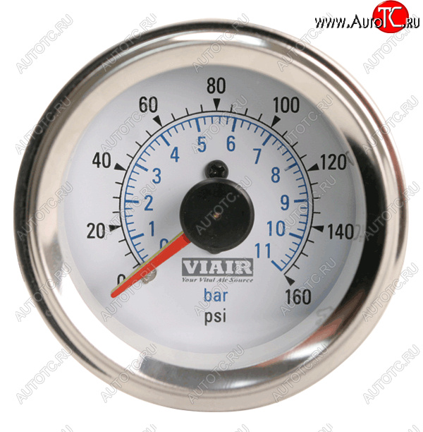 5 799 р. Манометр VIAIR 2 160 PSI, 2 контура, с подсветкой, белый Viair 90083  с доставкой в г. Керчь