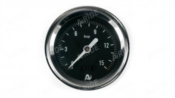 1 499 р. Манометр ARIDE 51 мм, 1х15 бар (220 PSI), 2, черный, с подсветкой Арайд м 51 1 15  с доставкой в г. Керчь. Увеличить фотографию 1