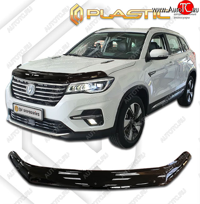 1 999 р. Дефлектор капота CA-Plastic  Changan CS75 (2018-2022) 1-ый рестайлинг (classic черный, без надписи)  с доставкой в г. Керчь