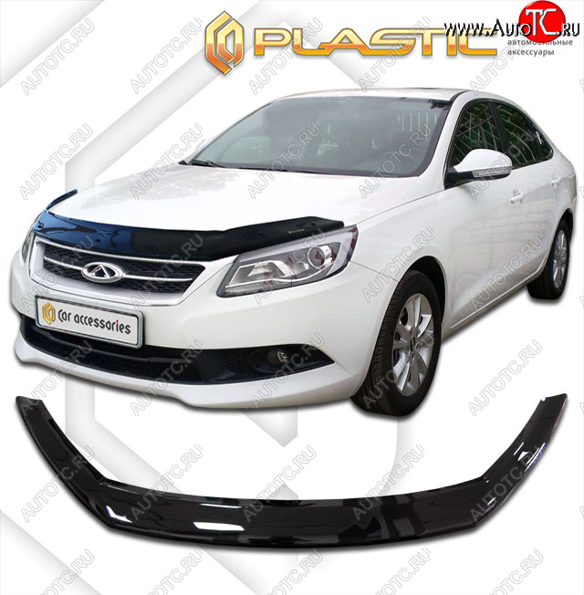 1 999 р. Дефлектор капота CA-Plastic  Chery Arrizo 7 (2014-2016) дорестайлинг (cерия Сlassic черный, без надписи)  с доставкой в г. Керчь