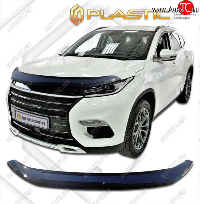 2 099 р. Дефлектор капота CA-Plastic EXEED TXL  дорестайлинг (2020-2021) (classic черный, без надписи)  с доставкой в г. Керчь