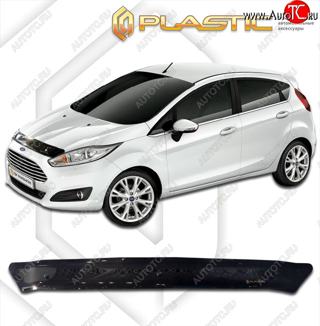 1 899 р. Дефлектор капота CA-Plastic Ford Fiesta 6 седан рестайлинг (2012-2019) (classic черный, без надписи)  с доставкой в г. Керчь