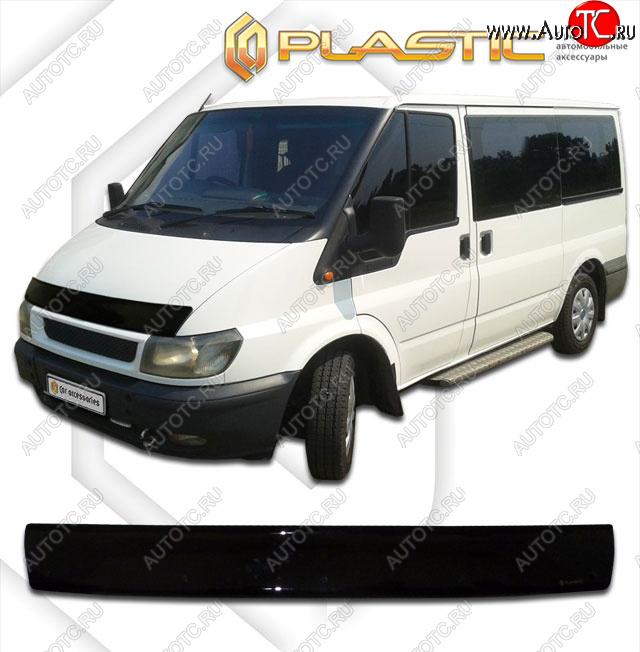 1 999 р. Дефлектор капота CA-Plastic  Ford Transit (2000-2006) цельнометаллический фургон дорестайлинг (classic черный, без надписи)  с доставкой в г. Керчь