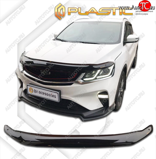2 379 р. Дефлектор капота (рынок РФ) CA-Plastic Geely Coolray SX11 дорестайлинг (2018-2023) (серия Сlassic черный, без надписи)  с доставкой в г. Керчь