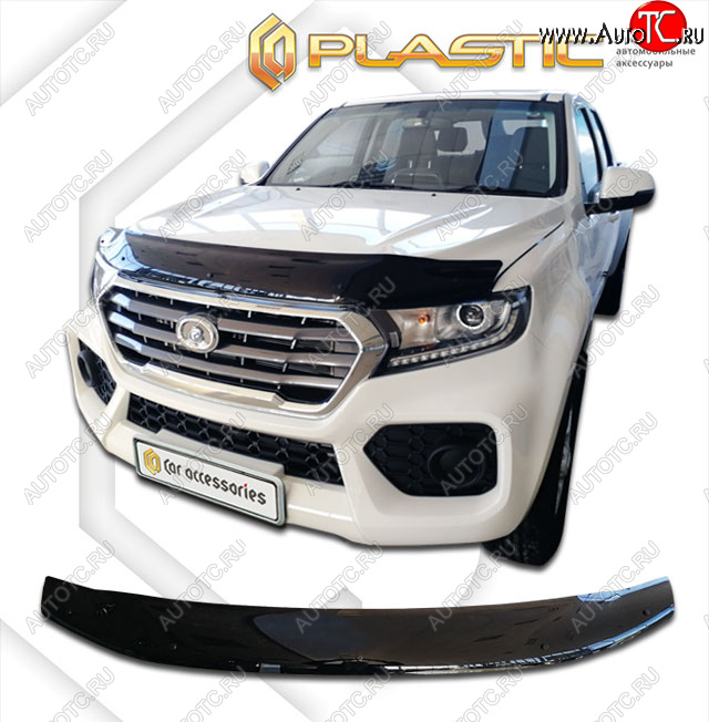 2 079 р. Дефлектор капота CA-Plastic  Great Wall Wingle 7 (2018-2023) пикап (classic черный, без надписи)  с доставкой в г. Керчь