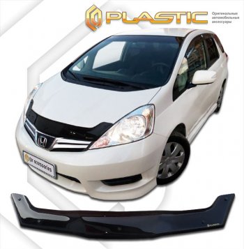 1 899 р. Дефлектор капота CA-Plastic  Honda Fit Shuttle  1 GP2,GG7,GG8 (2011-2013) дорестайлинг (серия Сlassic черный, без надписи)  с доставкой в г. Керчь. Увеличить фотографию 2