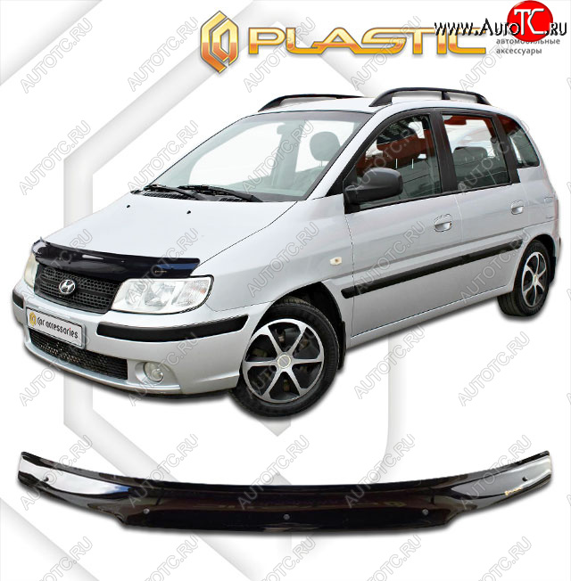 1 899 р. Дефлектор капота CA-Plastic  Hyundai Matrix  1 FC (2005-2008) 1-ый рестайлинг (classic черный, без надписи)  с доставкой в г. Керчь
