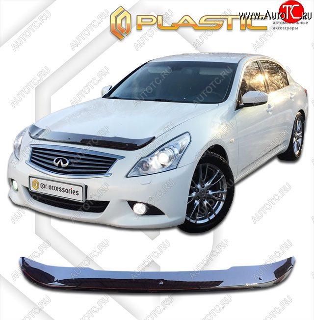 1 839 р. Дефлектор капота CA-Plastic  INFINITI G35  V36 (2006-2015) седан (classic черный, без надписи)  с доставкой в г. Керчь