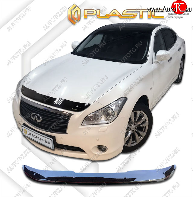 1 839 р. Дефлектор капота CA-Plastic  INFINITI M37  Y51 (2009-2014) (classic черный, без надписи)  с доставкой в г. Керчь
