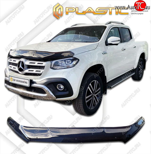 2 199 р. Дефлектор капота CA-Plastic Mercedes-Benz X class W470 (2017-2020) (classic черный, без надписи)  с доставкой в г. Керчь