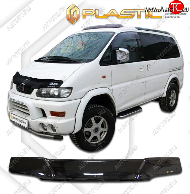 2 159 р. Дефлектор капота CA-Plastic  Mitsubishi Space Gear (1997-2007)  рестайлинг (classic черный, без надписи)  с доставкой в г. Керчь