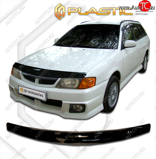 1 899 р. Дефлектор капота CA-Plastic Nissan Wingroad 2 Y11 дорестайлинг универсал (1999-2001) (classic черный, без надписи)  с доставкой в г. Керчь