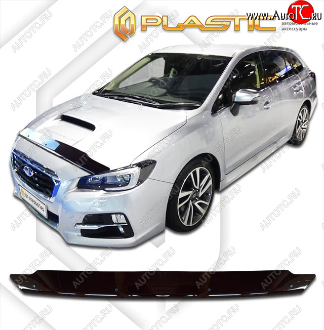 1 899 р. Дефлектор капота CA-Plastic  Subaru Levorg  VM универсал (2017-2020) рестайлинг (classic черный, без надписи)  с доставкой в г. Керчь