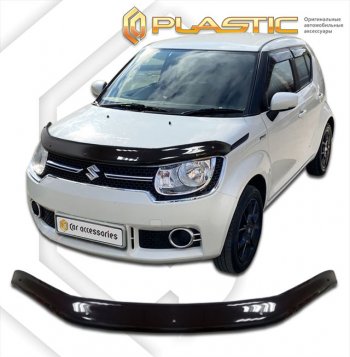 1 999 р. Дефлектор капота CA-Plastic  Suzuki Ignis (2016-2025) (серия Сlassic черный, без надписи)  с доставкой в г. Керчь. Увеличить фотографию 2