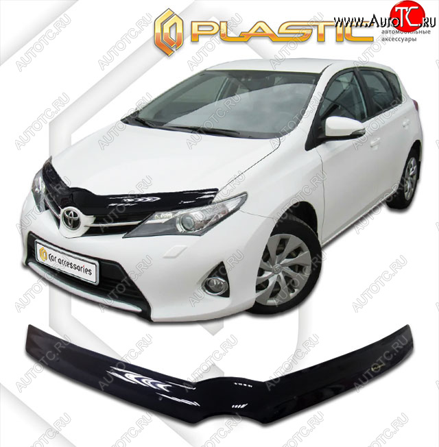 1 999 р. Дефлектор капота CA-Plastic  Toyota Auris  E180 (2012-2018) хэтчбэк 5 дв. дорестайлинг, хэтчбэк 5 дв. рестайлинг (classic черный, без надписи)  с доставкой в г. Керчь