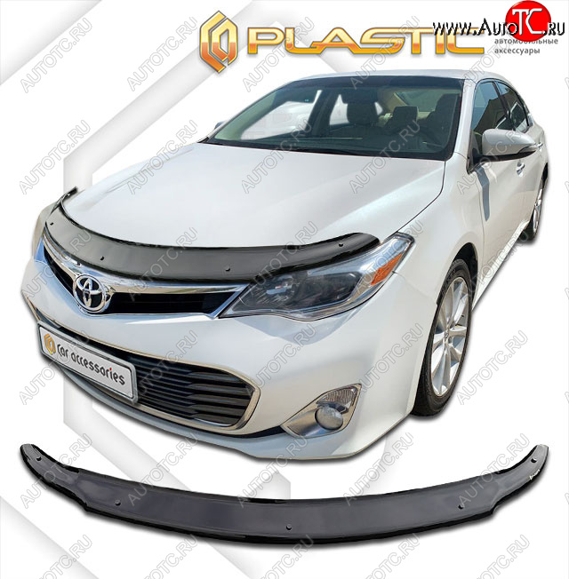 1 999 р. Дефлектор капота CA-Plastic Toyota Avalon 4 Правый руль (2012-2015) (classic черный, без надписи)  с доставкой в г. Керчь