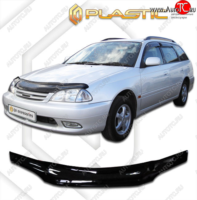 1 999 р. Дефлектор капота CA-Plastic Toyota Avensis T220 седан рестайлинг (2000-2003) (classic черный, без надписи)  с доставкой в г. Керчь