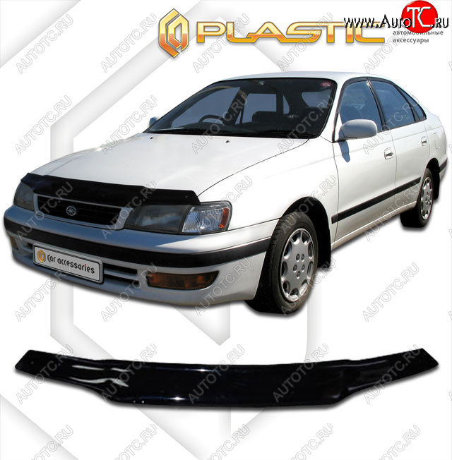 1 899 р. Дефлектор капота CA-Plastic Toyota Carina E T190 седан рестайлинг (1996-1997) (classic черный, без надписи)  с доставкой в г. Керчь