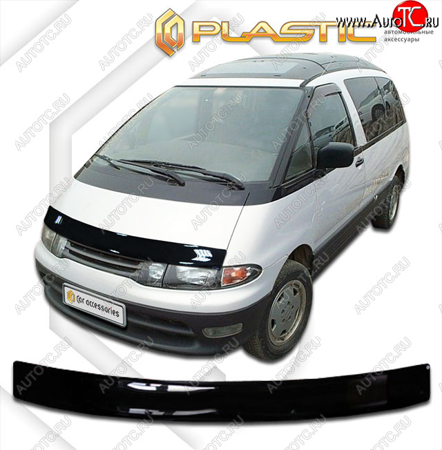 1 899 р. Дефлектор капота CA-Plastic  Toyota Estima Lucida  XR10,20 (1992-1996) дорестайлинг, 1-ый рестайлинг (classic черный, без надписи)  с доставкой в г. Керчь