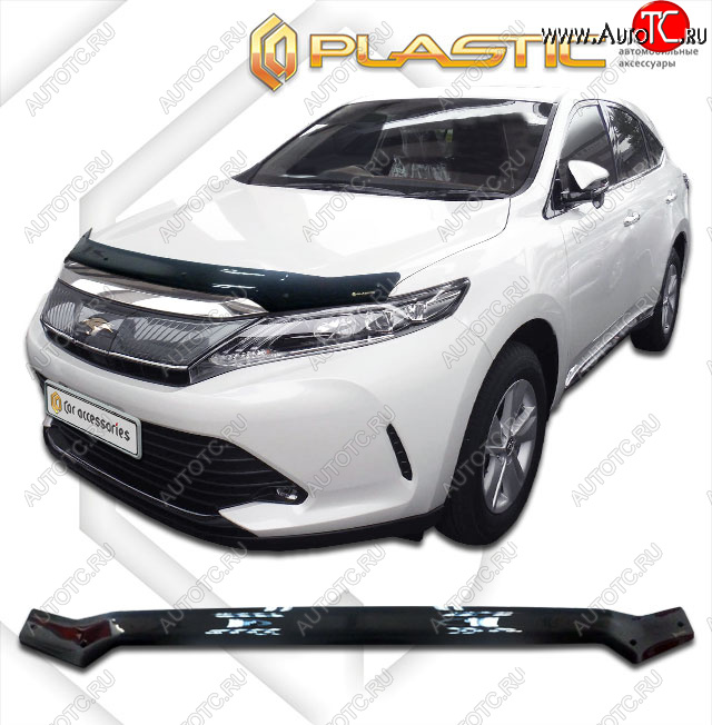 2 079 р. Дефлектор капота CA-Plastic  Toyota Harrier  XU60 (2013-2020) дорестайлинг, рестайлинг (classic черный, без надписи)  с доставкой в г. Керчь
