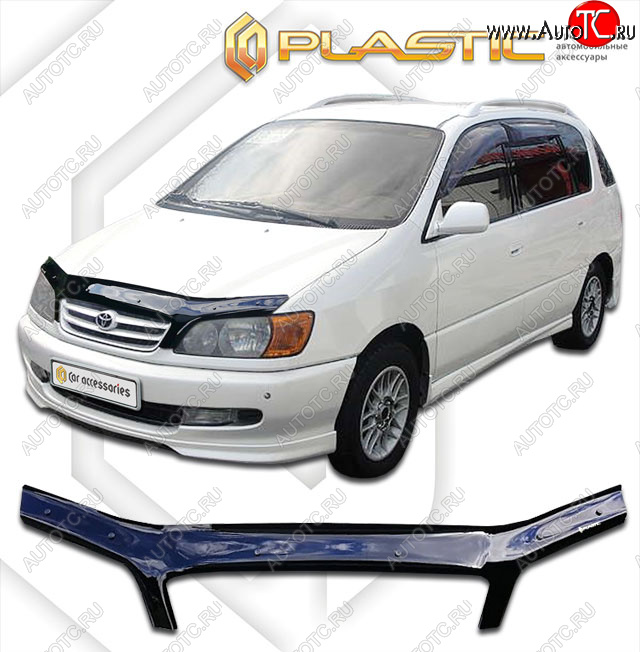 2 159 р. Дефлектор капота CA-Plastic  Toyota Ipsum  SXM10 (1998-2001) рестайлинг (classic черный, без надписи)  с доставкой в г. Керчь