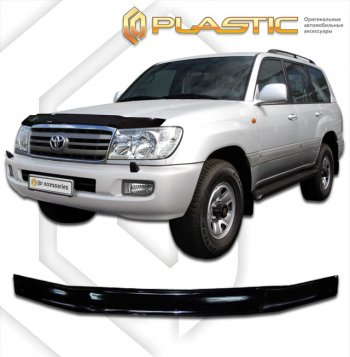 2 099 р. Дефлектор капота CA-Plastic Toyota Land Cruiser 100 2-ой рестайлинг (2005-2007) (серия Сlassic черный, без надписи)  с доставкой в г. Керчь. Увеличить фотографию 2