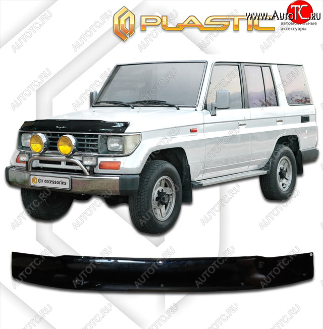 2 099 р. Дефлектор капота CA-Plastic Toyota Land Cruiser J70 3 дв. 2-ой рестайлинг (1999-2004) (classic черный, без надписи)  с доставкой в г. Керчь