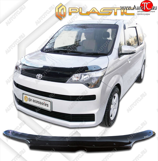 2 079 р. Дефлектор капота CA-Plastic  Toyota Spade  NP140 (2012-2020) хэтчбэк 5 дв. (classic черный, без надписи)  с доставкой в г. Керчь