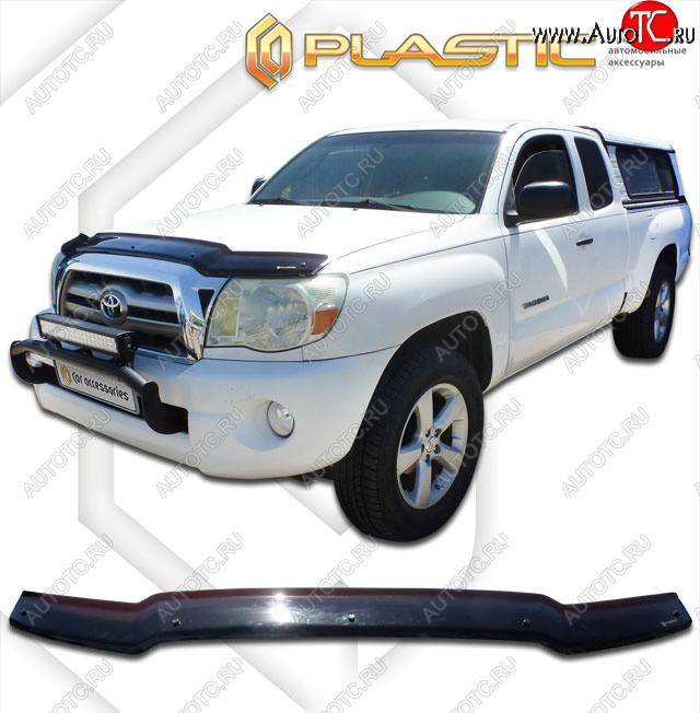 1 999 р. Дефлектор капота CA-Plastic Toyota Tacoma N200 PickUp AccessCab дорестайлинг (2004-2011) (classic черный, без надписи)  с доставкой в г. Керчь
