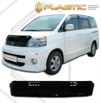 1 999 р. Дефлектор капота CA-Plastic  Toyota Voxy  минивэн (2001-2007) R60 дорестайлинг, R60 рестайлинг (серия Сlassic черный, без надписи)  с доставкой в г. Керчь. Увеличить фотографию 2