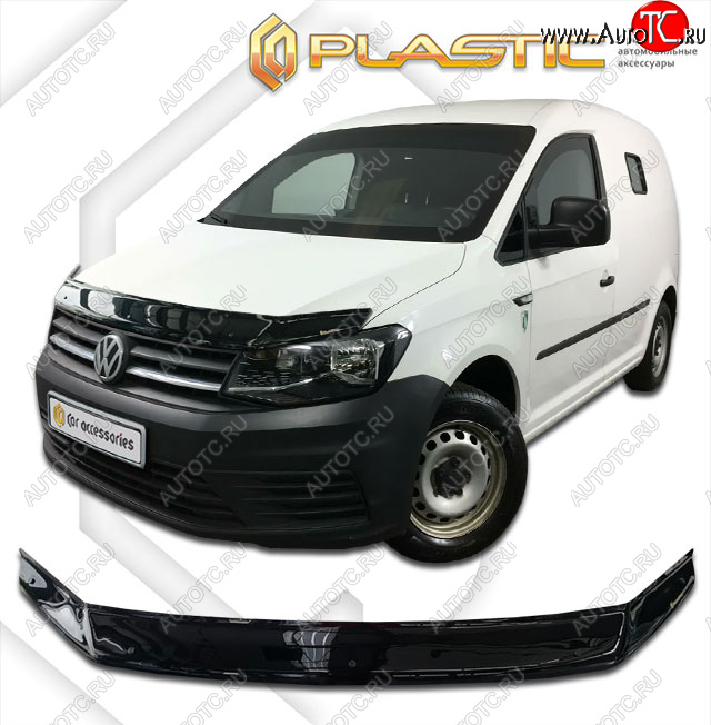 1 999 р. Дефлектор капота CA-Plastic Volkswagen Caddy 2K рестайлинг (2015-2020) (classic черный, без надписи)  с доставкой в г. Керчь