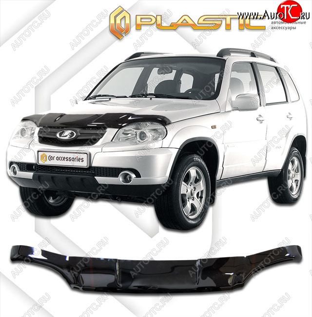 2 159 р. Дефлектор капота CA-Plastic  Лада 2123 (Нива Шевроле) (2020-2021) 2 рестайлинг (classic черный, без надписи)  с доставкой в г. Керчь