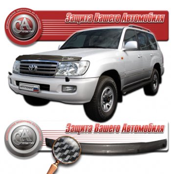 2 479 р. Дефлектор капота CA-Plastic  Toyota Land Cruiser  10 100 (2002-2007) 1-ый рестайлинг, 2-ой рестайлинг (серия Шелкография карбон серебро)  с доставкой в г. Керчь. Увеличить фотографию 2