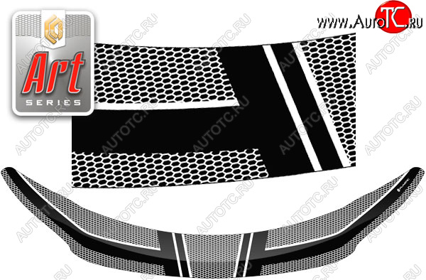 2 199 р. Дефлектор капота CA-Plastic  Hyundai Elantra  MD (2013-2016) рестайлинг (серия ART белая)  с доставкой в г. Керчь