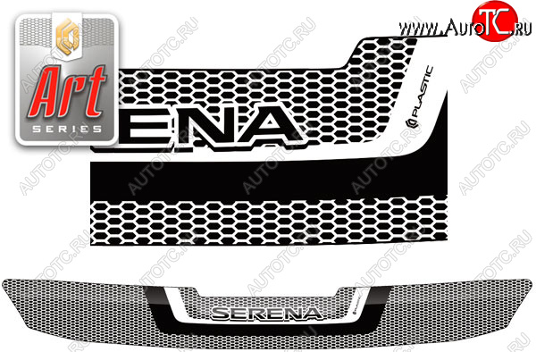 2 079 р. Дефлектор капота CA-Plastic  Nissan Serena  C27 (2016-2019) минивэн дорестайлинг (серия ART белая)  с доставкой в г. Керчь