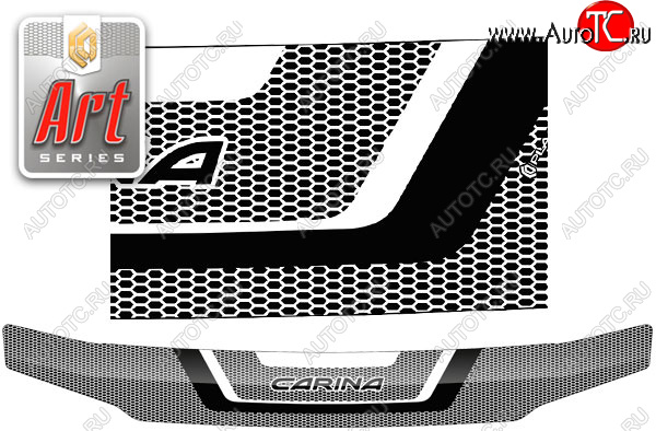 2 199 р. Дефлектор капот (USA) CA-Plastic Toyota Carina T210 дорестайлинг (1996-1998) (серия ART белая)  с доставкой в г. Керчь
