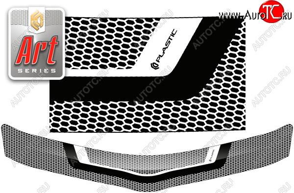 2 159 р. Дефлектор капота CA-Plastic  Toyota Passo Sette (2008-2012) MPV (серия ART белая)  с доставкой в г. Керчь