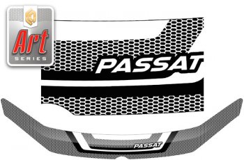 Дефлектор капота CA-Plastic Volkswagen Passat  B7 (2010-2015) седан (серия ART белая)