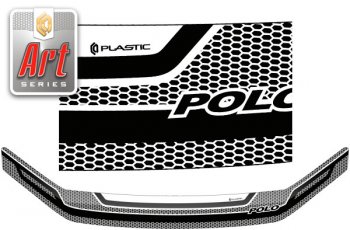 Дефлектор капота CA-Plastic Volkswagen Polo  5 (2015-2020) хэтчбек рестайлинг (серия ART белая)