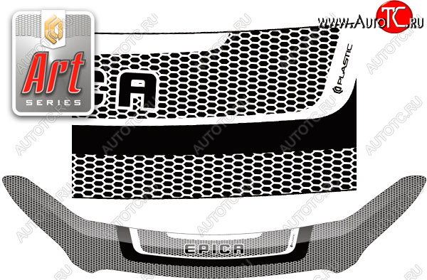 2 299 р. Дефлектор капота CA-Plastic  Chevrolet Epica  V250 (2006-2012) (Серия Art черная)  с доставкой в г. Керчь