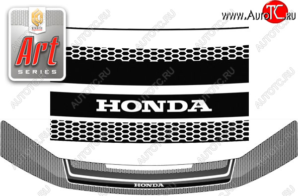 2 299 р. Дефлектор капота CA-Plastic  Honda StepWagon  RK (2009-2015) минивэн дорестайлинг, минивэн рестайлинг (Серия Art черная)  с доставкой в г. Керчь
