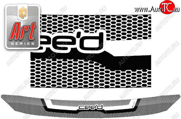 2 079 р. Дефлектор капота CA-Plastic  KIA Ceed  3 CD (2018-2025) универсал (Серия Art черная)  с доставкой в г. Керчь