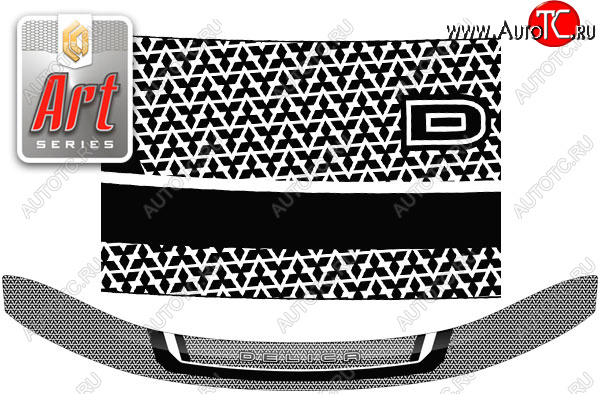 2 299 р. Дефлектор капота CA-Plastic  Mitsubishi Delica D:5  1 (2007-2019) дорестайлинг (Серия Art черная)  с доставкой в г. Керчь