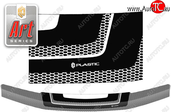 2 199 р. Дефлектор капота CA-Plastic  Nissan Terrano2  R20 (1999-2006) 2-ой рестайлинг (серия Art черная)  с доставкой в г. Керчь