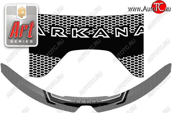 2 399 р. Дефлектор капота CA-Plastic  Renault Arkana (2019-2025) (Серия Art черная)  с доставкой в г. Керчь
