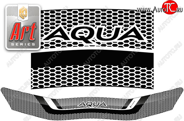 2 079 р. Дефлектор капота CA-Plastic  Toyota Aqua  P10 (2017-2021) 2-ой рестайлинг (Серия Art черная)  с доставкой в г. Керчь