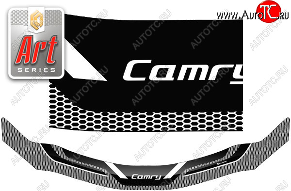 2 299 р. Дефлектор капота CA-Plastic  Toyota Camry  XV40 (2006-2008) дорестайлинг (Серия Art черная)  с доставкой в г. Керчь